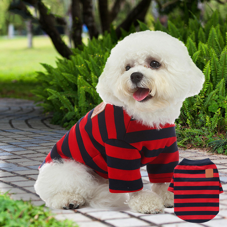 Thin Striped Dog Sweater Spring Autumn Home Use Pet Clothing For Pomeranians And Bichons_voghion.com