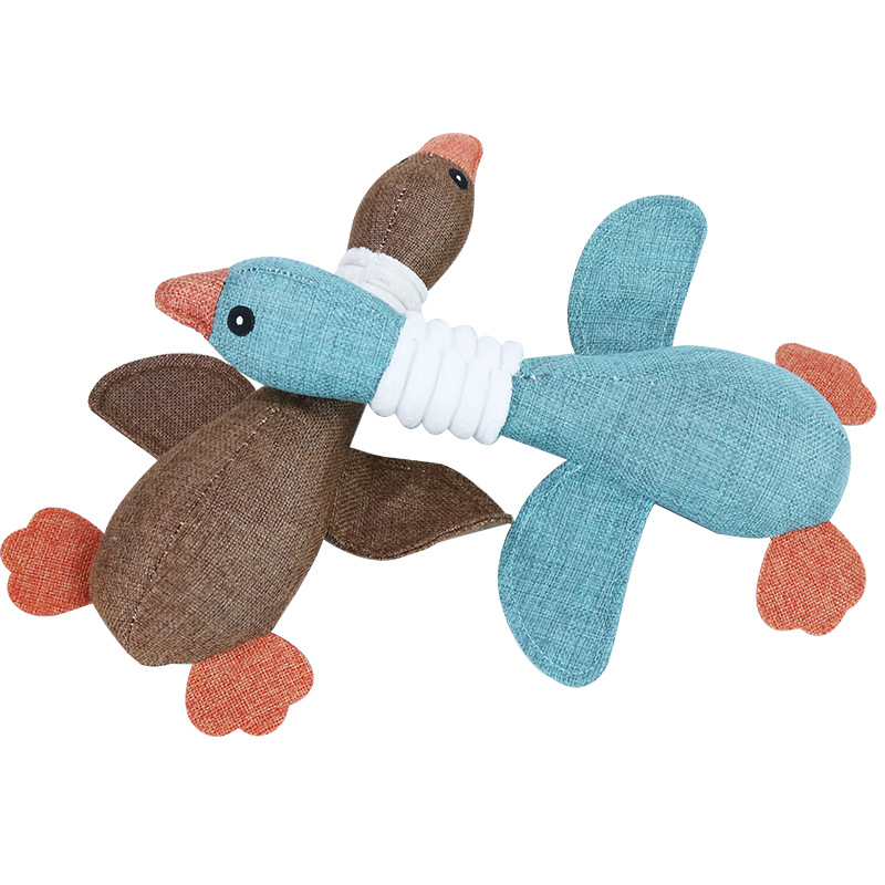 Fabricante en stock popular ganso salvaje sonido mascota juguete de peluche molar aliviar perro congestiado juguete mascota juguete de sonido image 3