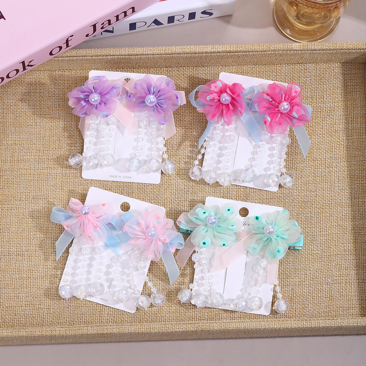 Flor en la cabeza para niños, tocado Hanfu, estilo antiguo, pinza, accesorios para el cabello, estilo chino, niña, flecos, horquilla para niñas image 1