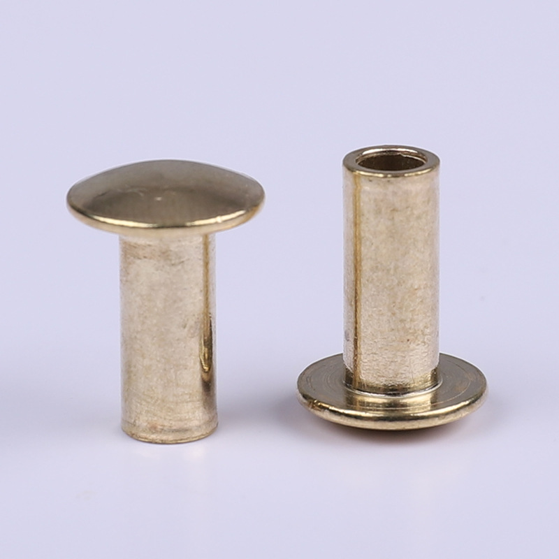 大扁圆头半空心铜铆钉非标铆钉半空心铜铆钉可以按照图纸生产