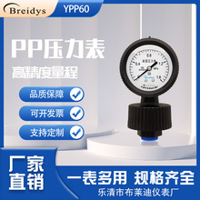 PP隔膜压力表YPP-60厂家直销规格齐全耐酸碱耐腐蚀2KG/4KG/6KG