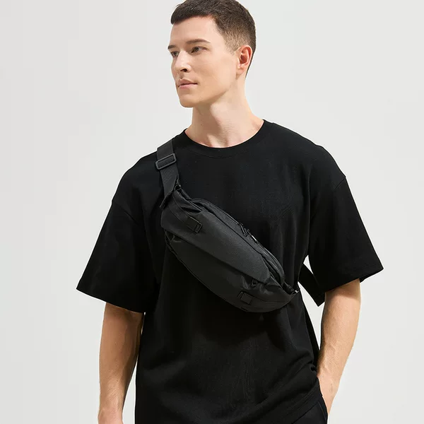 Men's waterproof chest bag, trendy small bag, Japanese-style crossbody bag, fashionable sports backpack, men's bag, waist bag, small-sized bag