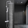 Electroplating-square locking thermostatic shower set