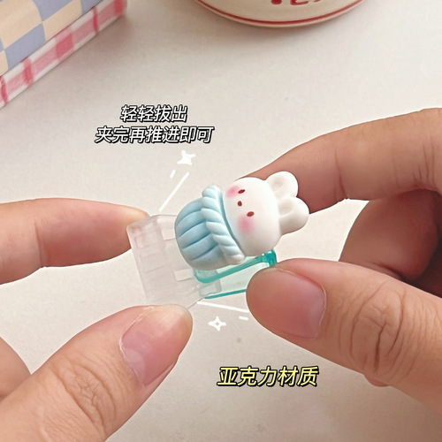 Cartoon Push Pin Student Test Paper Storage Binding Clip Office Document Holder Small Tail Clip