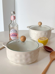 5ZV7批發穆尼 ins雙耳帶蓋泡麵碗螺螄粉碗陶瓷學生微波爐餐具大碗