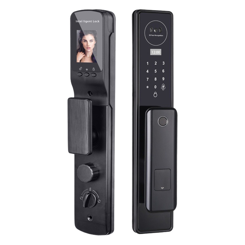 Reconocimiento de huellas dactilares facial El ojo de gato electrónico puede capturar de forma remota la cerradura de huella digital inteligente electrónica automática puerta de seguridad para el hogar