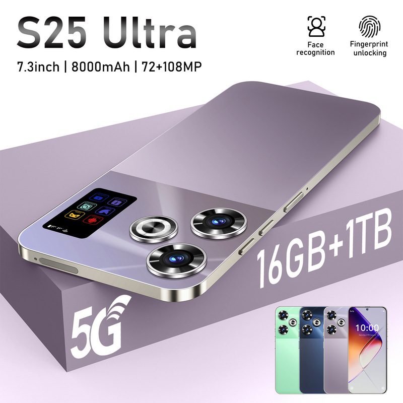 S25 Ultra New Cross-Border Mobile Phone 16+1t Android 7.3inch Large Screen Smartphone Ozon (Highly Hot Model)