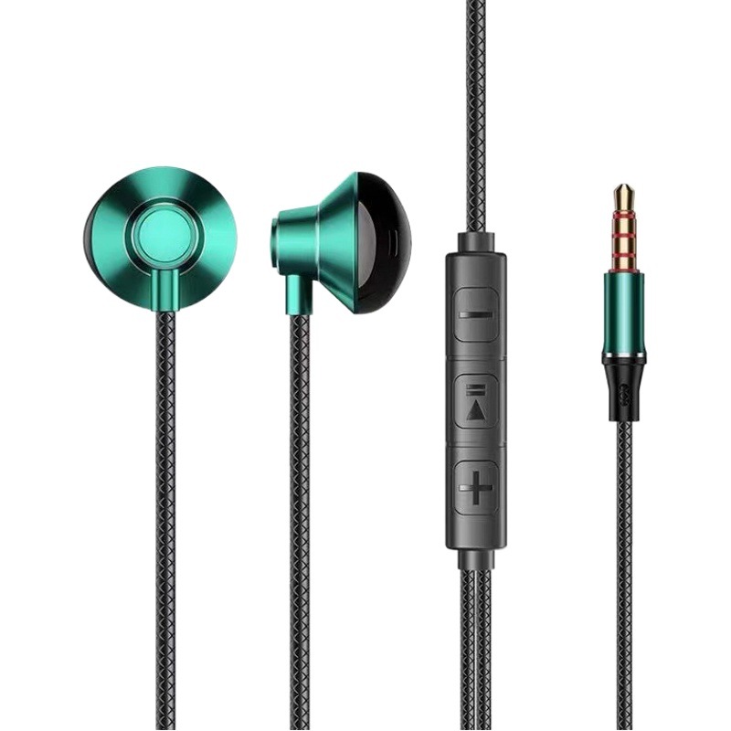 Metal Headphones Type-C In-Ear Wired High-Definition Sound Quality Headphones Hifi Wire-Controlled Mobile Phone Computer Game Earplugs