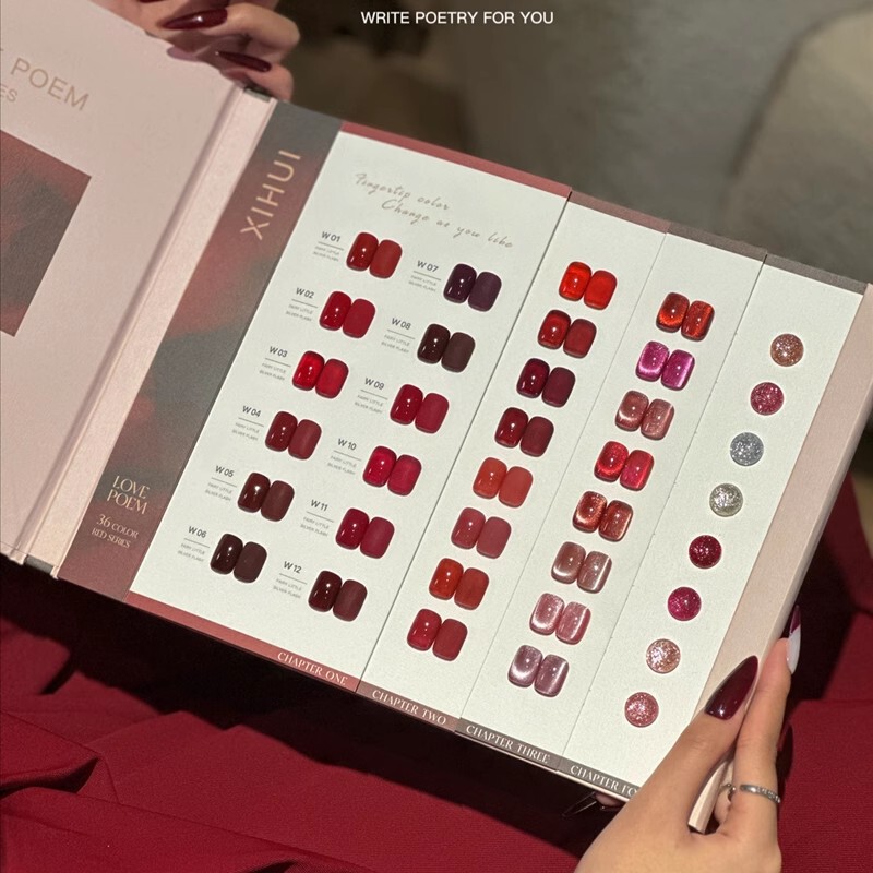 Xihui 36 Color Nail Polish Adhesive New Ancora Red Wine Red Cherry New Year Red Nail Shop for Autumn and Winter 2024 Xihui 36 Color Nail Polish Adhesive New Ancora Red Wine Red Cherry New Year Red Nail Shop for Autumn and Winter 2024