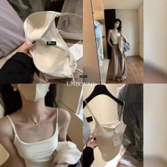 METWO正規版乳皮掴み毛ブラストラップ女子秋冬新作磨毛細い肩ベルト純一体カップベスト2601
