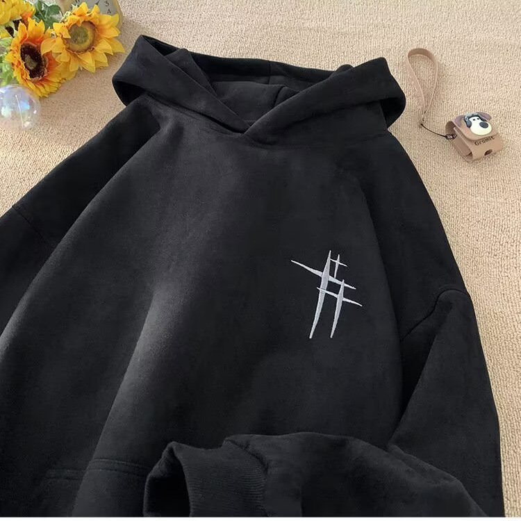 Schwerer Wildleder Sweatshirt Für Herren Oversize Winter Hoodie_voghion.com