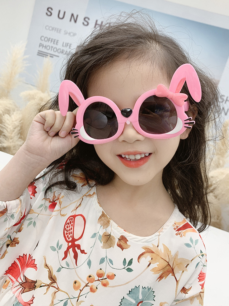 New style girls' bunny sunglasses, stylish cartoon children's sunglasses, baby photos, cute and super cute sunglasses