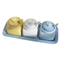 Прохладный цвет Le creuset кухонные принадлежности керамическая банка для приправ с ложкой Подарочная коробка бутылка для приправ соляная банка сахарная банка