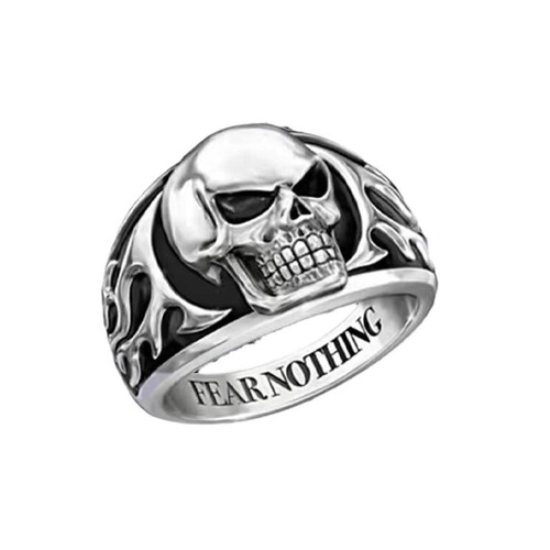 Cross-border totem pattern zircon ring men punk dark cool European and American style rings popular retro accessories wholesale 