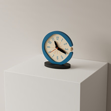 时尚时钟艺术简约座钟表蓝色卡通挂表挂钟家庭卧室装饰桌面摆件