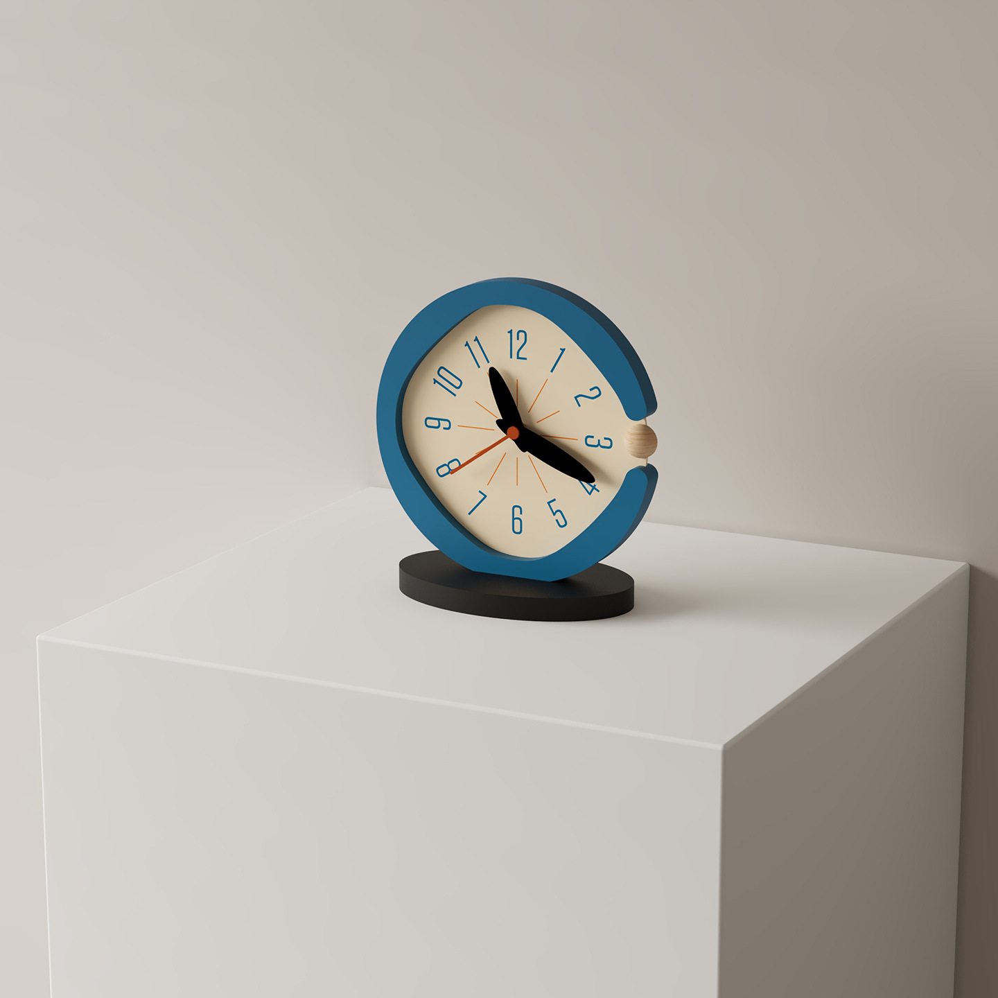 时尚时钟艺术简约座钟表蓝色卡通挂表挂钟家庭卧室装饰桌面摆件