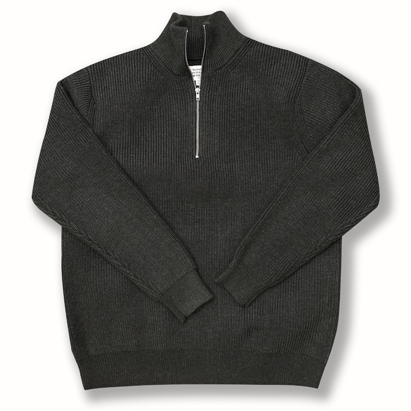 Four-Corner Half-Zip Turtleneck Sweater Cotton Knit Blend Coat Loose Lazy Style Knit Top for Men and Women