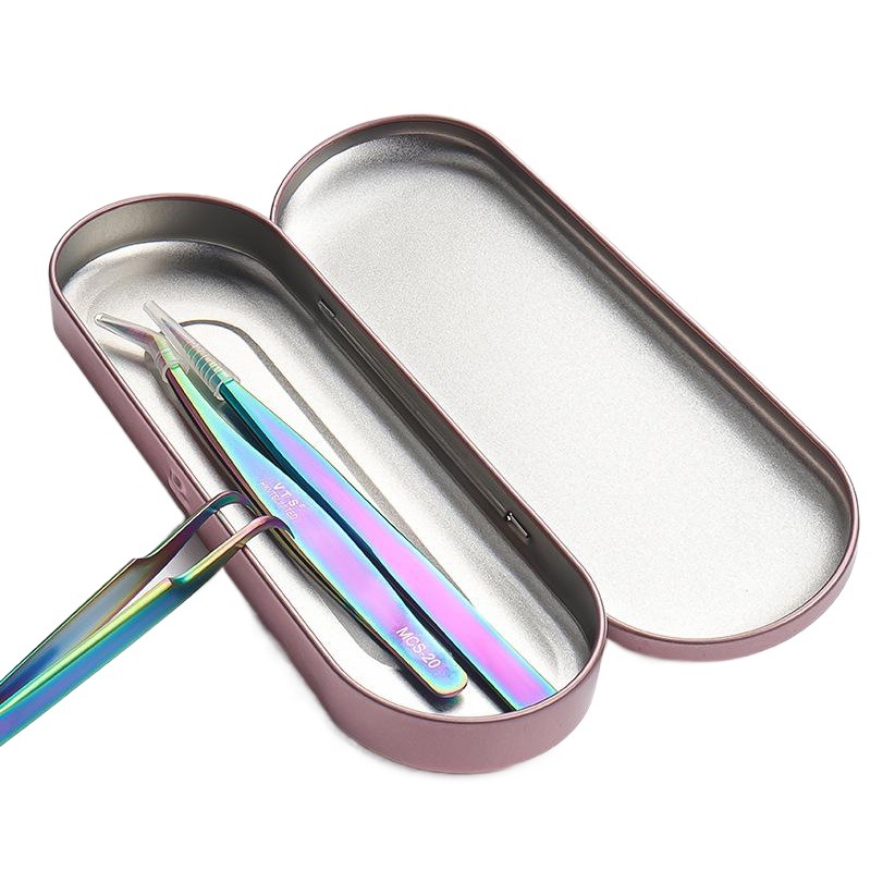 Venta al por mayor injerto falso pestañas pinzas herramienta de almacenamiento pinzas caja de almacenamiento pinzas resistentes a la caída caja de protección esponja libre