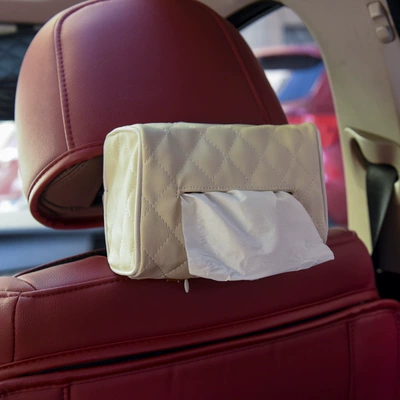 Hot sale car chair back Car tissue box/set - beige