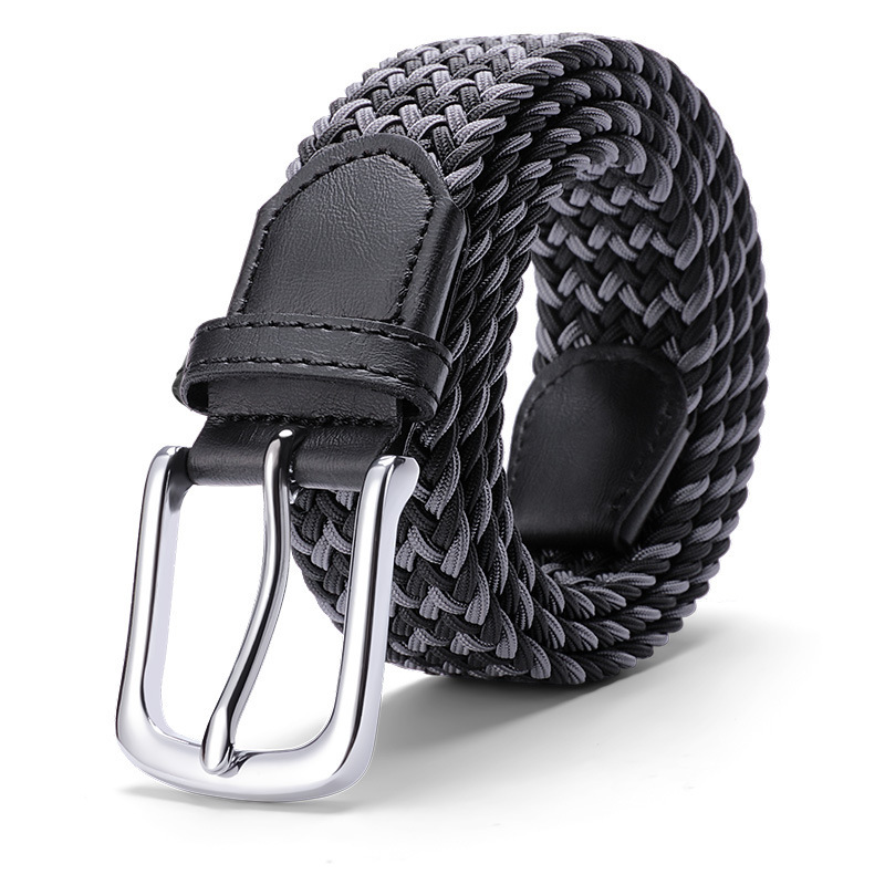 High-End Woven Belt, Casual Men's Belt, Pin Buckle, Elastic Canvas, Elastic, Versatile Belt, Women's Trouser Belt