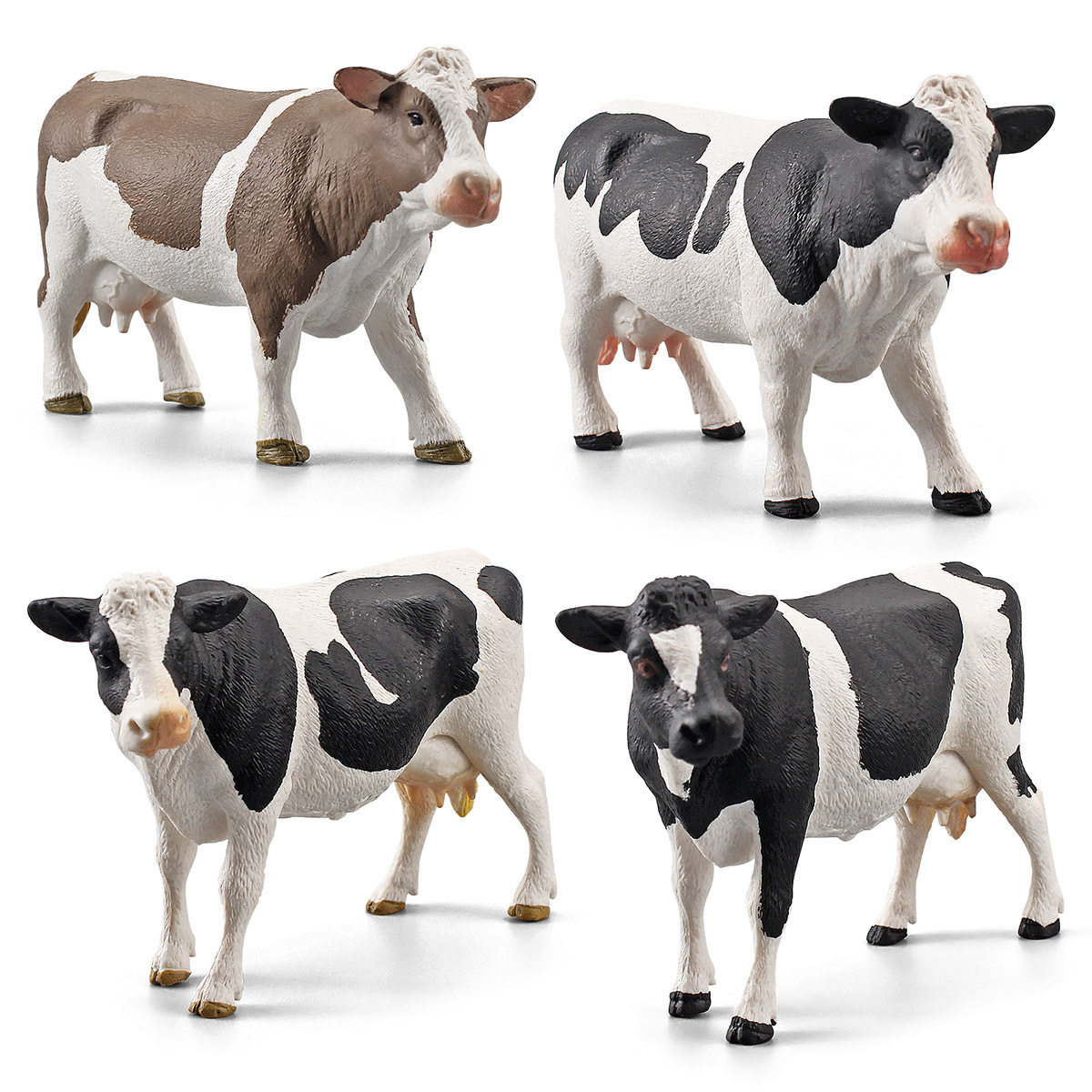 Simulación infantil de animales de pasto modelo de vaca Simental vaca de aves de corral juguetes de decoración estática exportación transfronteriza