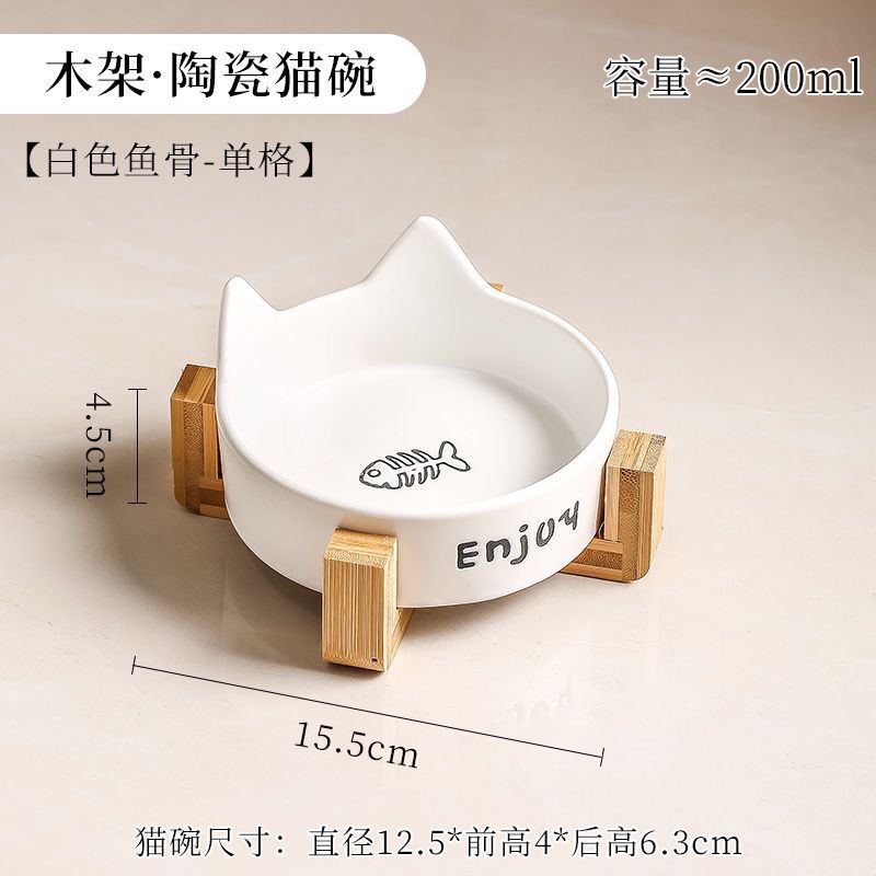 Tazón para gatos Tazón para comida para gatos de cerámica Tazón para mascotas Tazón para beber Tazón para alimentos Tazón para gatos todo en uno Tazón para gatos Tazón para perros No es fácil volcar el cuello