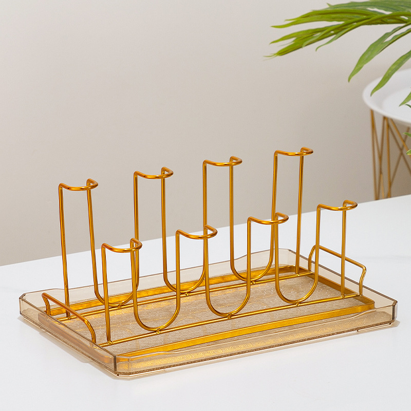 8위치 하이앤로우 컵홀더(골드) + 투명 트레이