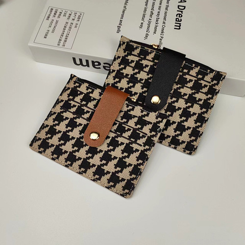 Short small card holder ID holder with zipper and buckle driver's license all-in-one student coin purse factory direct sale