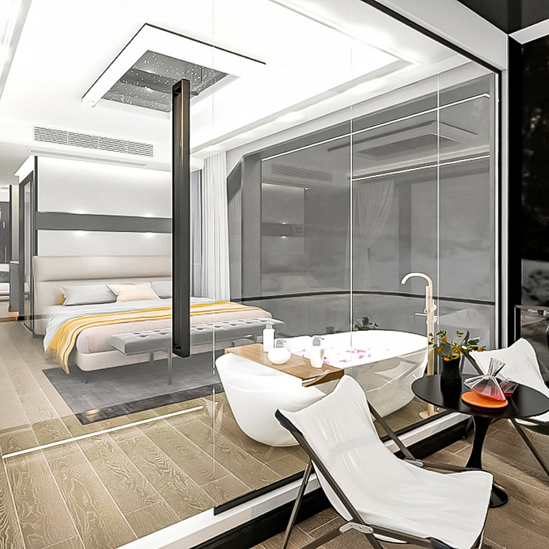 Cabina espacial Habitación móvil Habitación de familia Habitación de cielo estrellado Habitación de sol Casa inteligente Contenedor Fabricante de viviendas móviles