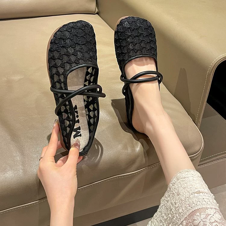 Мesh Breathable Summer Slippers, Women's Korean Style, Soft Sole, Sizes 35–40