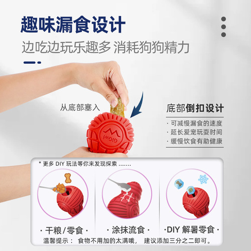 GiGwi Premium Dog Toy Slow Feeder Ball Chew-resistant Gold for Golden Retriever and Poodle Dental Pet Toy