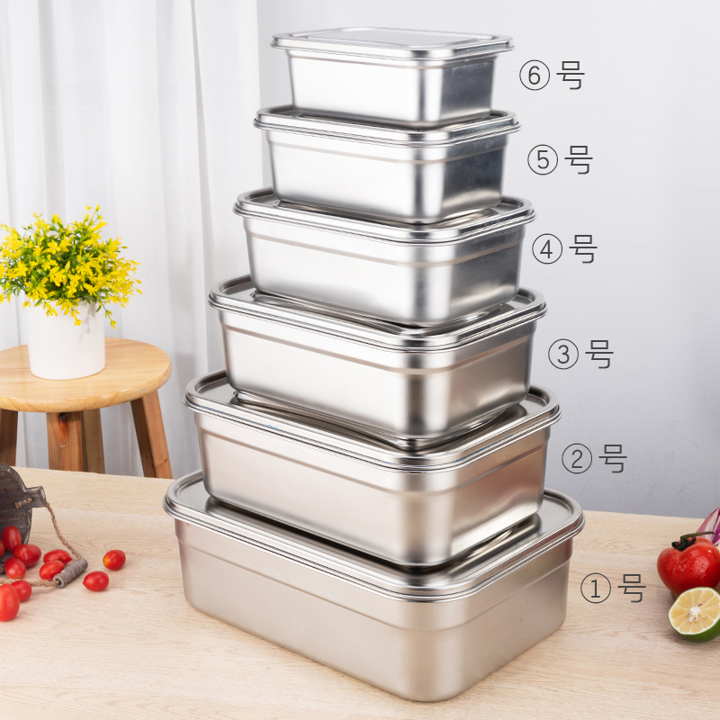 Capacious rectangular storage box for commercial use stainless steel