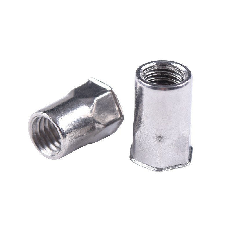 304不锈钢通孔小沉头内外半六角方拉铆螺母拉帽M3M4M5M6M8M10M12