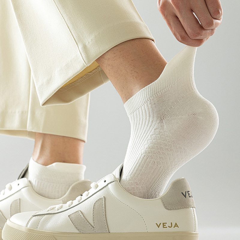 Calcetines de barco de algodón de color sólido para hombres primavera, verano y otoño, calcetines cortos para hombres, calcetines de embalaje independientes de algodón sin hueso