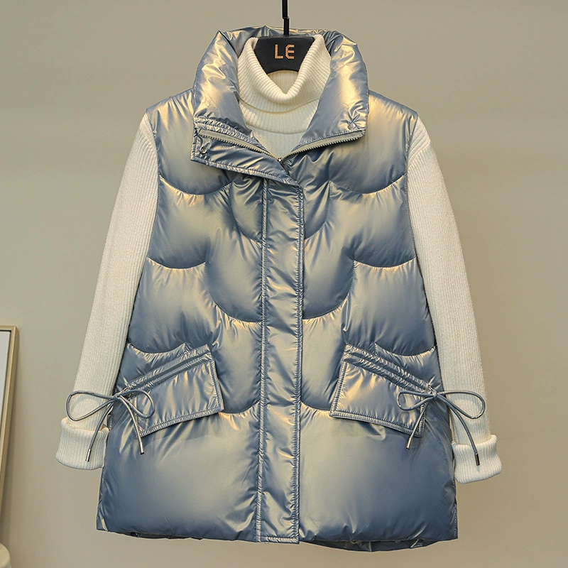 Хлопковый жилет в Корейском стиле с ярким лицом и гофрированным пухом, женский осенне-зимний короткий Свободный жилет в Корейском стиле, жилет, куртка, Оптовая Внешняя торговля