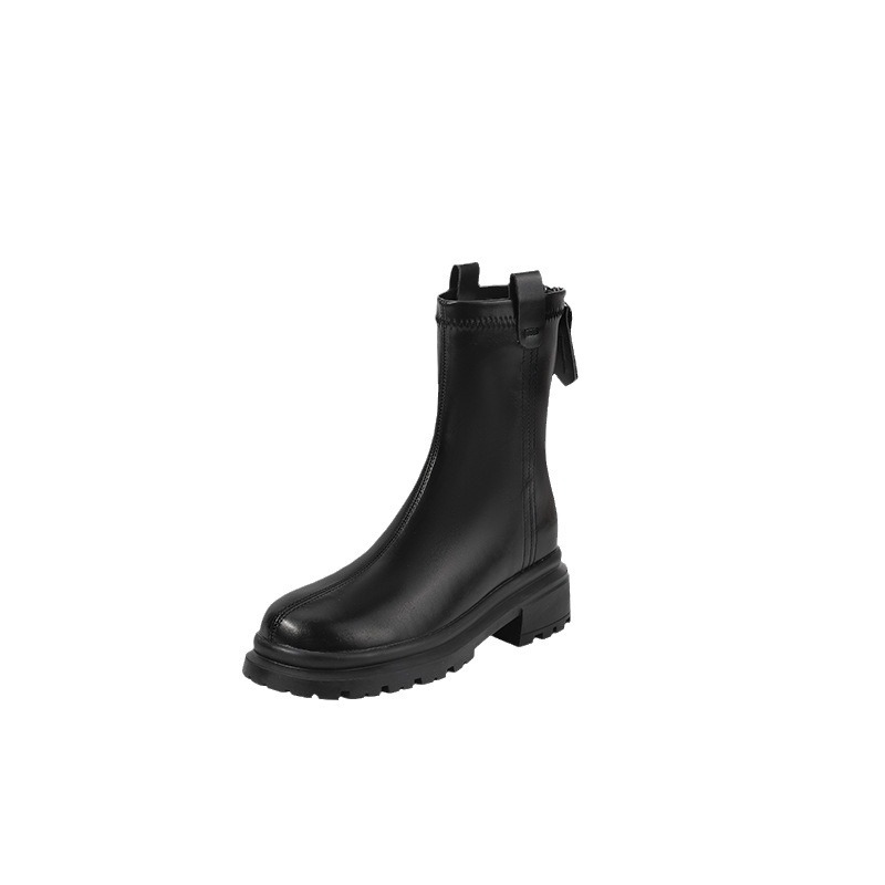 Süße und coole dickbesohlte Martin Damen 2024 neue koreanische Ausgabe, vielseitige Schuhe aus echtem Leder, modisches Netzwerkrot_voghion.com
