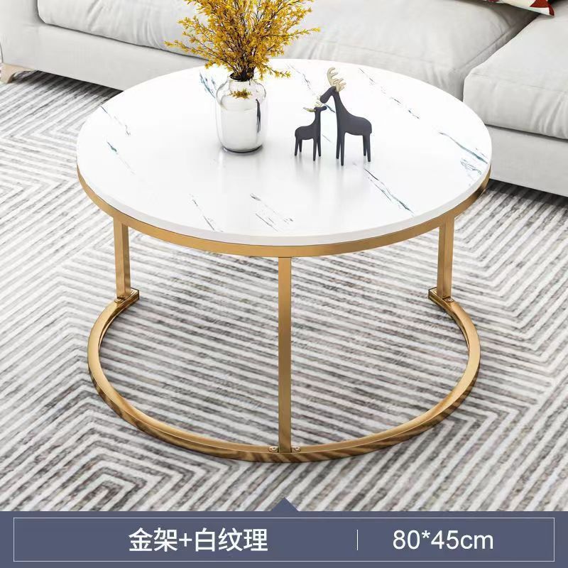 茶几轻奢现代小户型客厅家用圆形桌简约大理石is意式创意铁艺茶桌|undefined