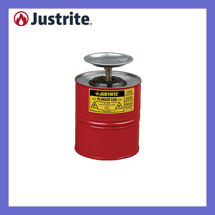 杰斯瑞特盛漏式活塞罐Justrite 4L钢制活塞罐10308Z