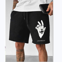 夏季新款时尚3D数码印花男士短裤松紧腰健身运动短裤厂家货源