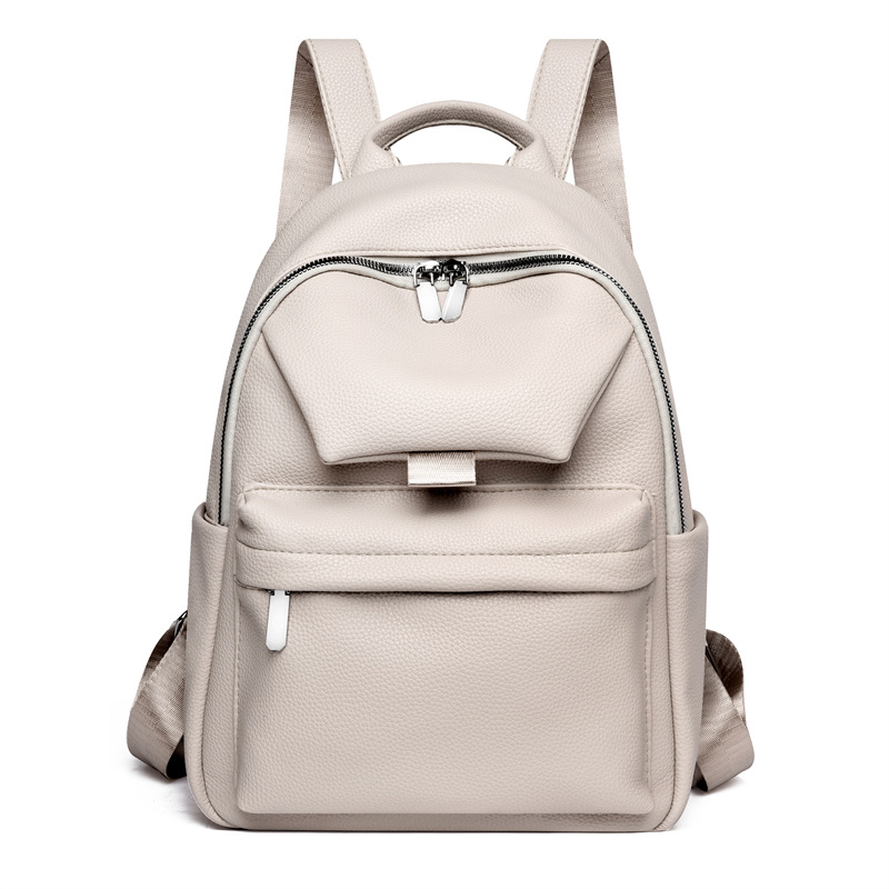 Mochila de cuero suave de gran capacidad para mujer 2024 nuevo estilo estilo coreano diseño sentido de la moda pequeña mochila casual ligera para mujer