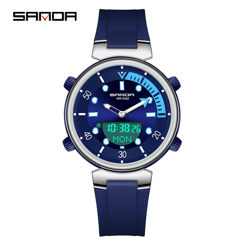 SANDA nuevo reloj de alarma de moda luminosa todo partido 3122 reloj electrónico multifuncional reloj para niños y niñas