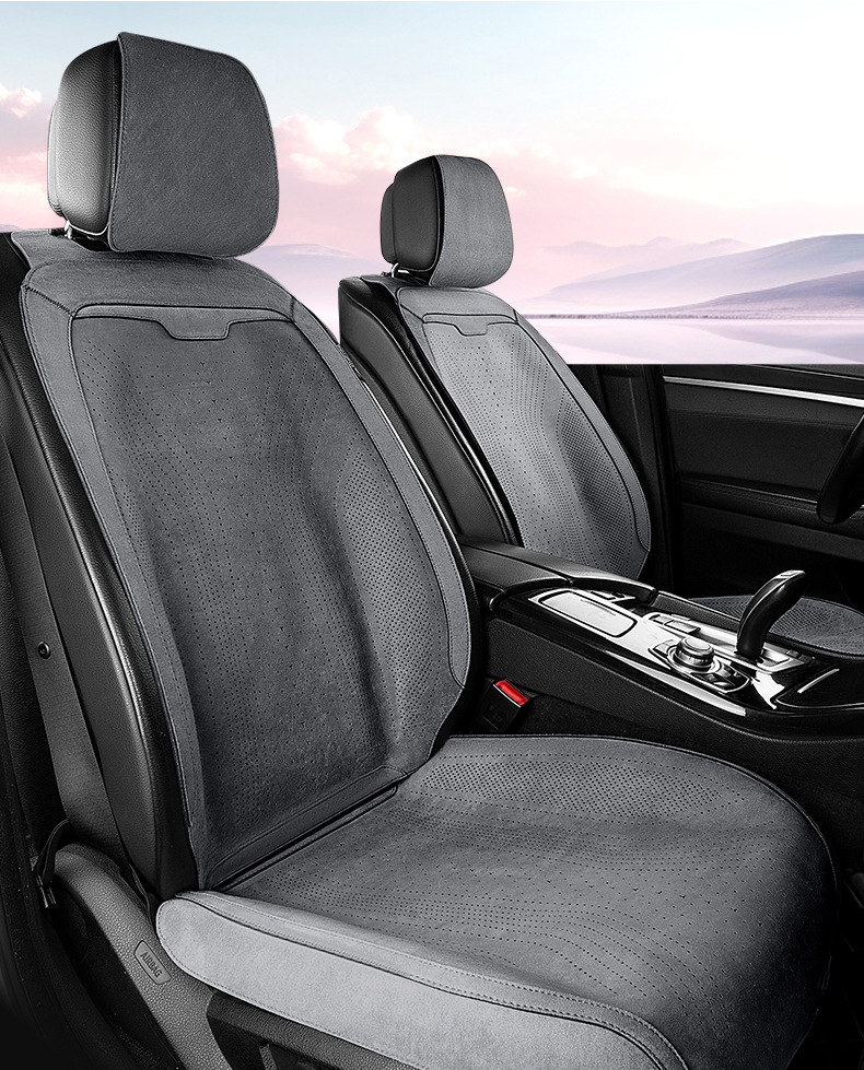 Summer single-seat car seat cushion universal four-season ventilated and breathable thin suede car half-pack small waist seat cushion