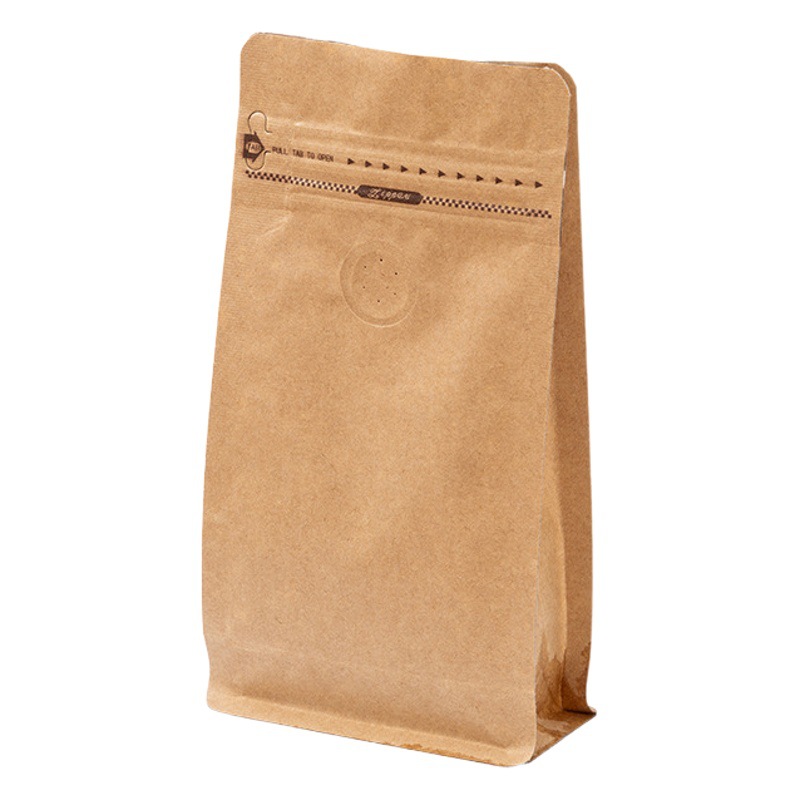 Bolsas de embalaje para alimentos transfronterizos con válvula y cremallera, bolsas verticales para bolsas autosellables de un peso y medio, bolsas de embalaje para granos de café con sellado de ocho lados.