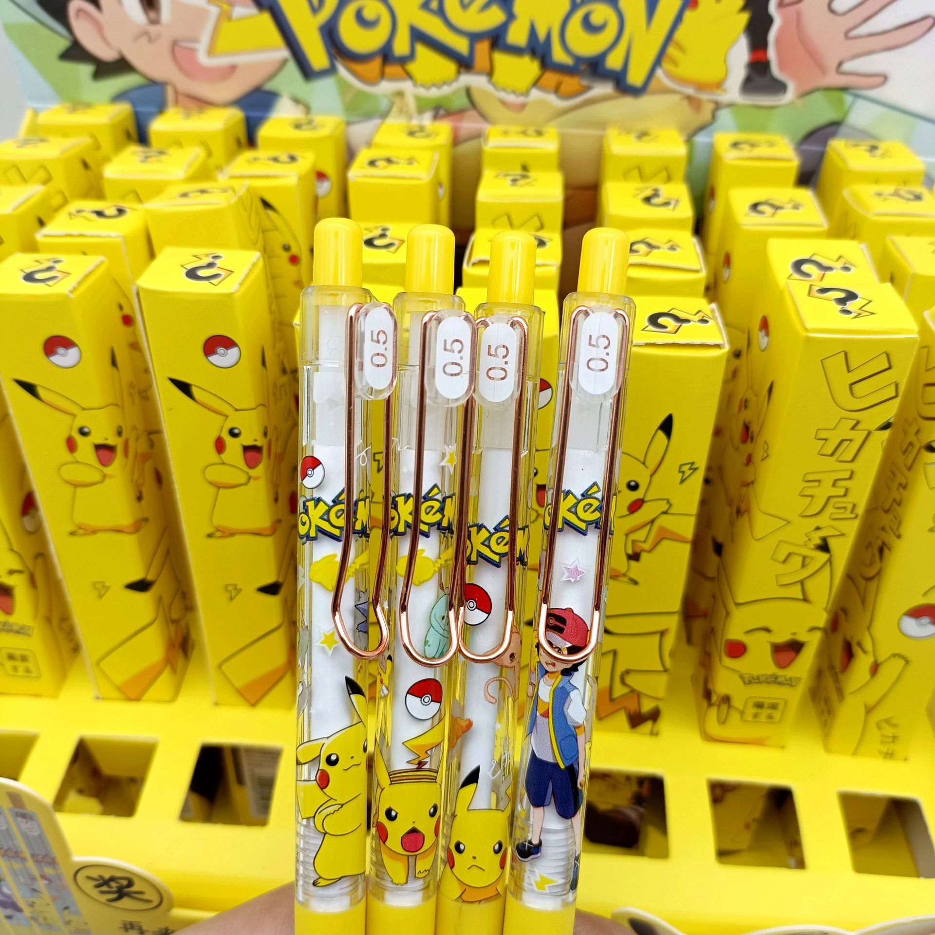 Creativo nuevo Pokémon caja de dibujos animados lápiz ciego dibujos animados cómodo pulsar lápiz neutro fuente de lápiz de agua