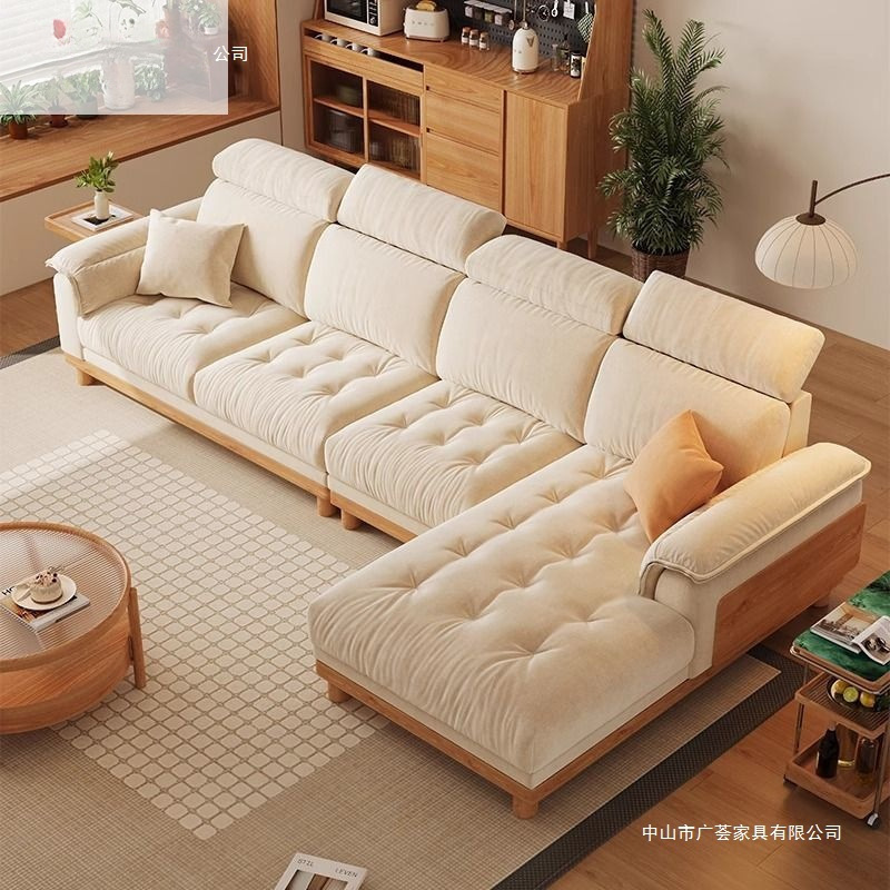 Modern Minimalist Natural Wood Style Fabric Sofa for Living Room, New Spring 2025 Collection by Heju
