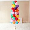 Balloon, stand, tubing, decorations, layout