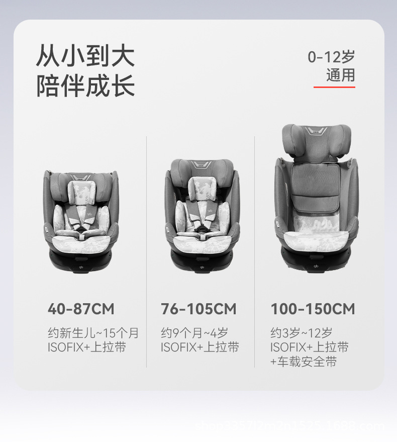 Gb Goodbaby Safety Cabin No. 1 Baby 8 Series High-Speed Kids 360 Rotating Car Safety Seat 0-12 Years Old