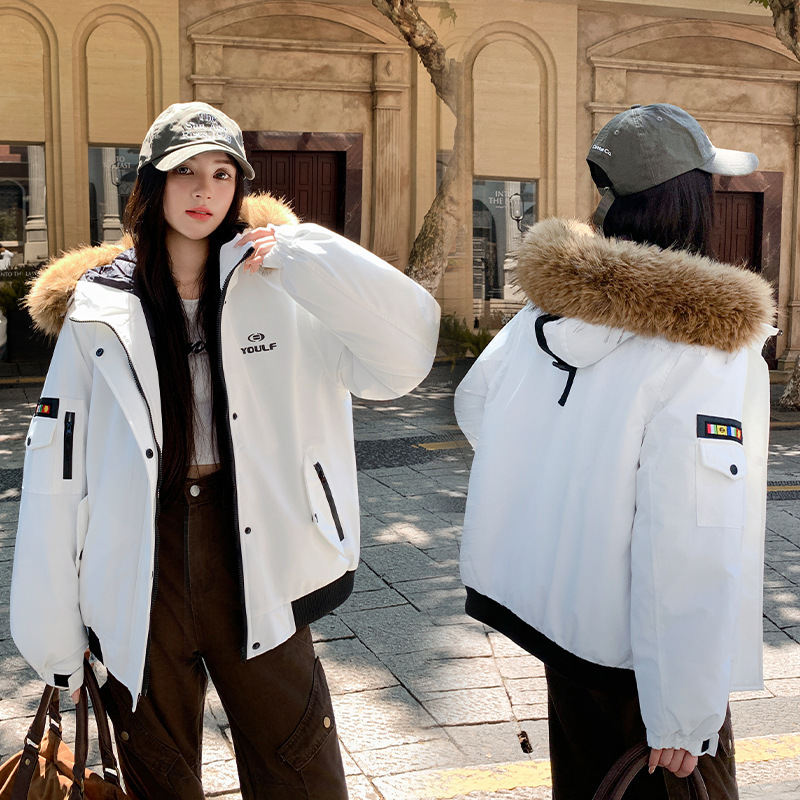 2025 ropa de algodón de pluma para mujeres estilo coreano ropa de algodón de cuello grande para hombres y mujeres abrigos cálidos de invierno de otoño y pareja abrigos de pie sobre abrigos