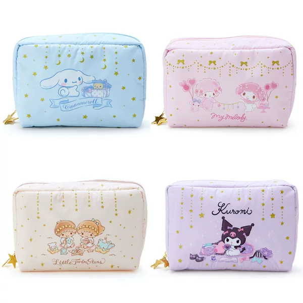 Spot Cute Cartoon Hand Cosmetic Bag Kuromi Cinnamon Dog Christmas Series Pencil Bag Waterproof Cosmetics Bag