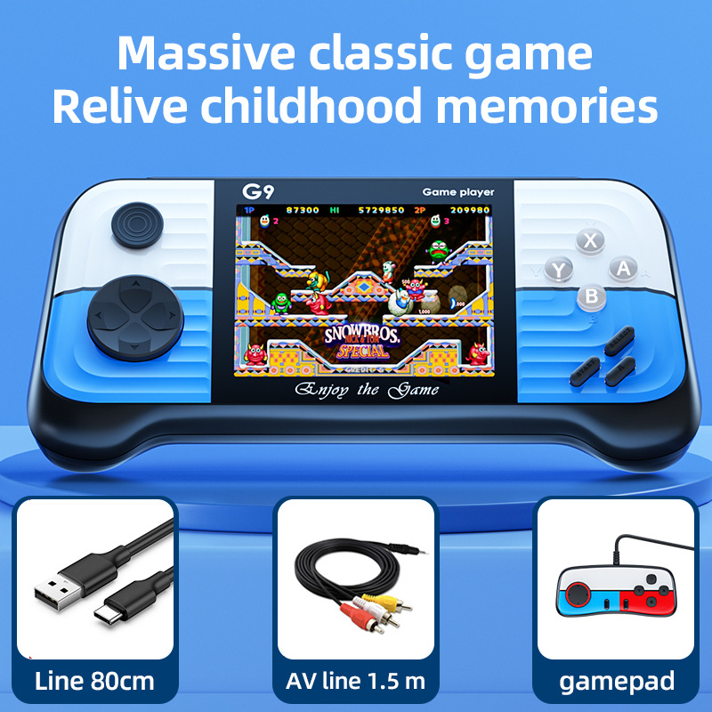 Consola de juegos G9 doble mango único Azul